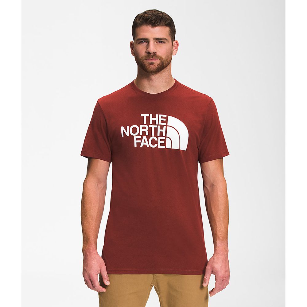 The North Face T-Shirts Mens Australia - The North Face Short Sleeve Half Dome Red (PXN-269430)